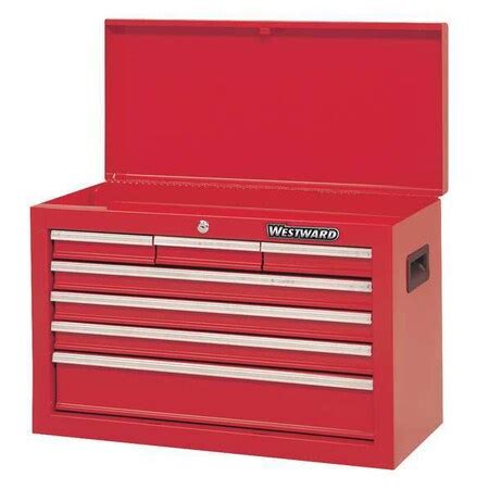 Westward Waterloo Top chest, 4 Drawer, Red, Steel, 26 in W x 